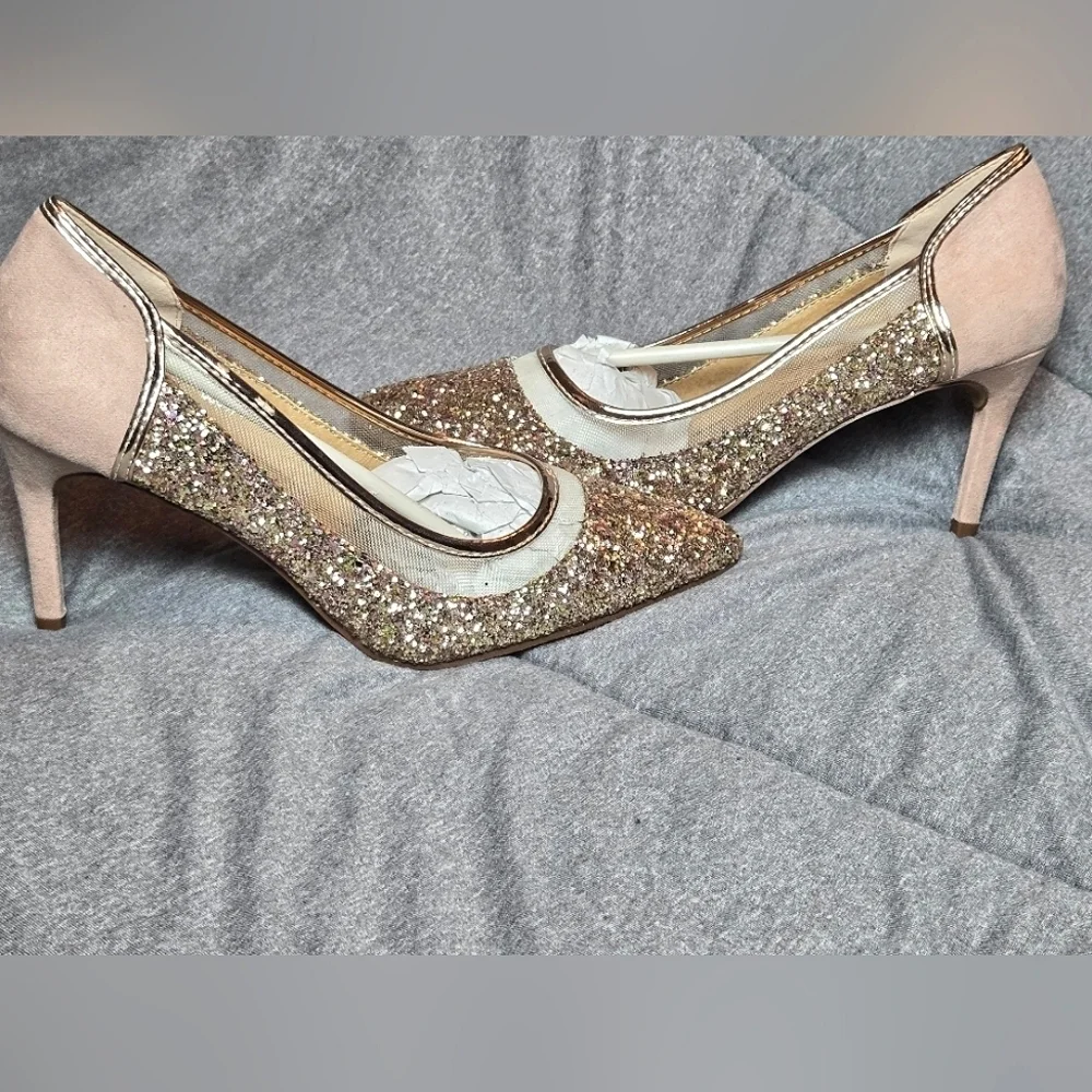 New! Journee Collection Kalani Sparkle Heels,‎ Size 7